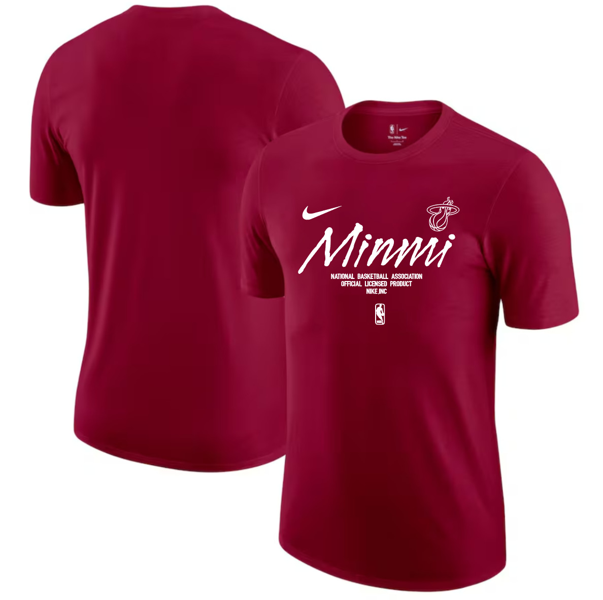 Men 2025 NBA Miami Heat Red Nike T shirts style 3->nba t-shirts->Sports Accessory
